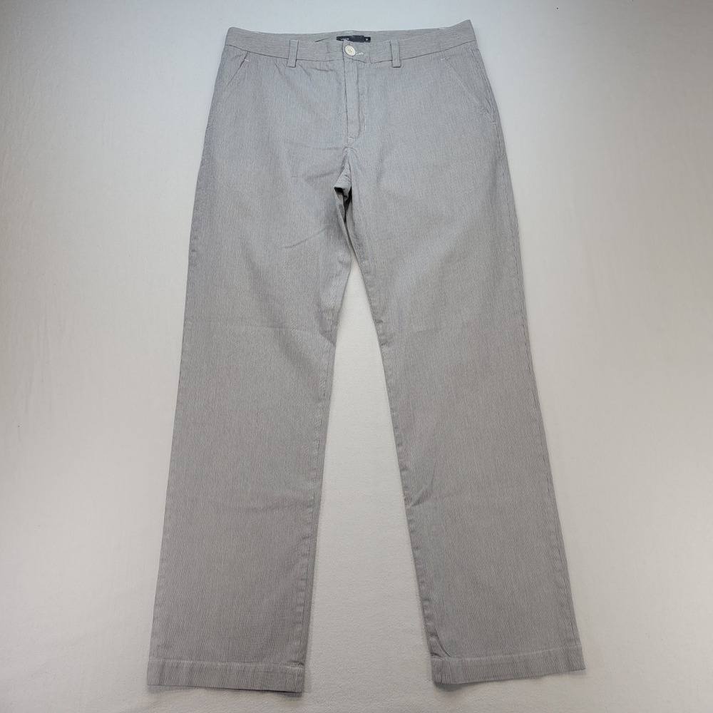 Vince Chino Pants Mens 36x33 Blue White Micro Stripe Straight Leg 100% Cotton